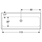 Geberit iCon Light Waschtisch (120 x 48 cm, Mit schmutzabweisender Glasur, Hahnloch: Ohne, Mit Überlauf, Weiß) | BAUHAUS