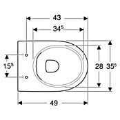 Geberit Renova Stand-WC (Spülrandlos, Mit schmutzabweisender Glasur, Spülform: Tief, WC Abgang: Waagerecht, Weiß beschichtet) | BAUHAUS