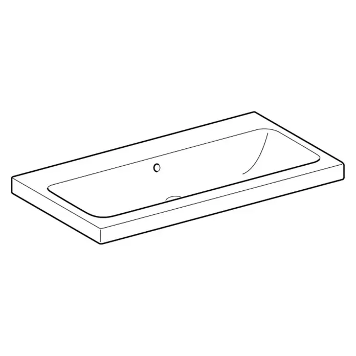 Geberit iCon Light Waschtisch - 90 x 48 cm, Ohne Spezialglasur, Hahnloch: Ohne, Mit Überlauf, Weiß - Weißes, rechteckiges Einbauwaschbecken für das Bad mit Hahnloch und Überlauf.
