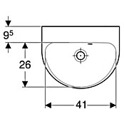 Geberit Renova Waschbecken (B x L: 45 x 36 cm, Mit schmutzabweisender Glasur, Hahnloch: Ohne, Mit Überlauf, Weiß) | BAUHAUS