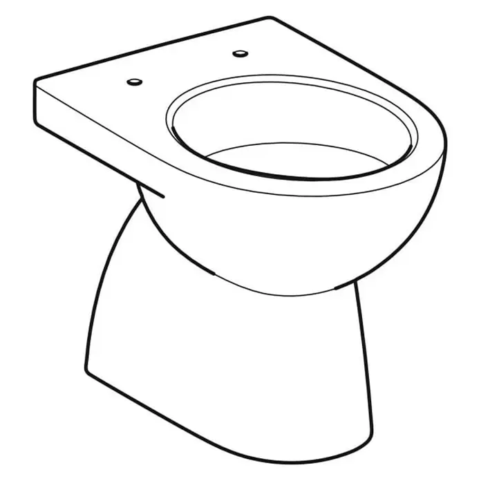 Geberit Renova Stand-WC - Mit Spülrand, Mit schmutzabweisender Glasur, Spülform: Tief, WC Abgang: Senkrecht, Weiß - Weißes Keramik-WC mit modernem, kompaktem Design.