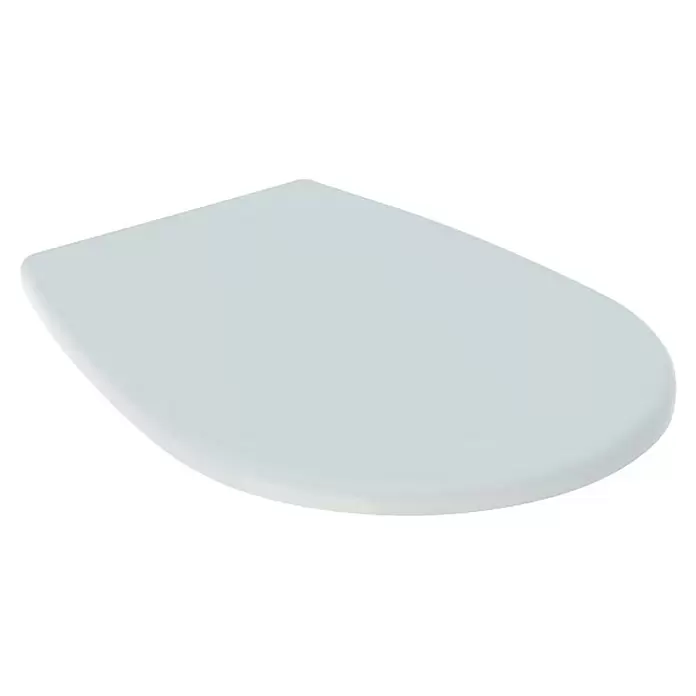 Geberit Renova WC-Sitz - Duroplast, Weiß, Ohne Absenkautomatik, O-Form - Weißer, geschlossener Toilettensitz mit glatter Oberfläche.