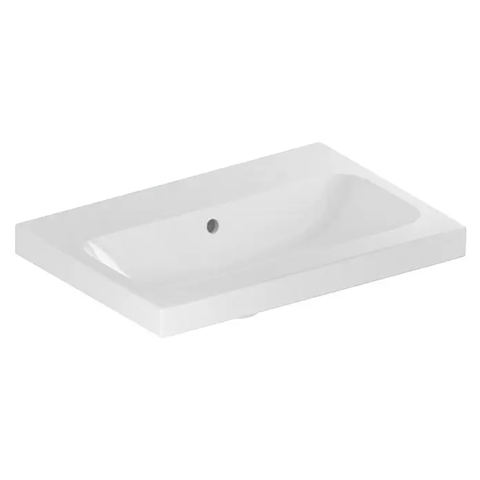 Geberit iCon Light Waschtisch60 x 42 cm, Ohne Spezialglasur, Hahnloch: Ohne, Mit Überlauf, Weiß