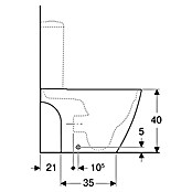 Geberit iCon Stand-WC-Kombination Square (Spülrandlos, Ohne Spezialglasur, Spülform: Tief, WC Abgang: Senkrecht, Weiß) | BAUHAUS