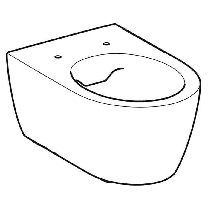 Geberit iCon Wand-WC - Spülrandlos, Ohne Spezialglasur, Spülform: Tief, WC Abgang: Waagerecht, Weiß - Weißes, modernes, wandhängendes, spülrandloses Keramik-WC.