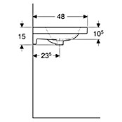 Geberit iCon Light Doppelwaschtisch (120 x 48 cm, Ohne Spezialglasur, Ohne Hahnloch/Ohne Überlauf, Weiß) | BAUHAUS