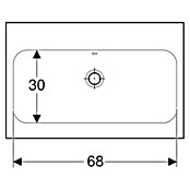 Geberit iCon Light Aufsatzwaschbecken (75 x 48 cm, Ohne Spezialglasur, Ohne Hahnloch/Mit Überlauf, Weiß) | BAUHAUS