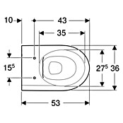 Geberit iCon Wand-WC (Spülrandlos, Mit schmutzabweisender Glasur, Spülform: Tief, WC Abgang: Waagerecht, Weiß) | BAUHAUS