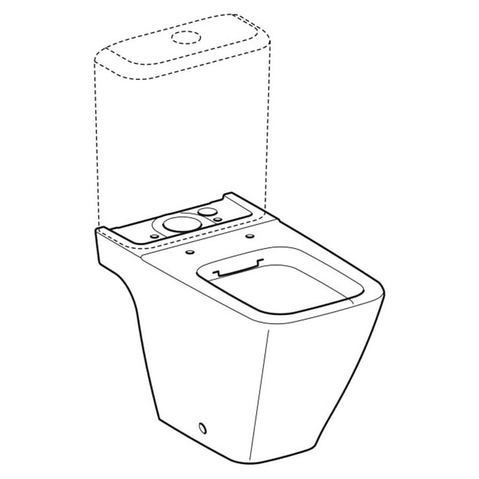 Geberit iCon Stand-WC-Kombination Square (Spülrandlos, Ohne Spezialglasur, Spülform: Tief, WC Abgang: Senkrecht, Weiß) | BAUHAUS