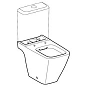 Geberit iCon Stand-WC-Kombination Square (Spülrandlos, Mit schmutzabweisender Glasur, Spülform: Tief, WC Abgang: Senkrecht, Weiß) | BAUHAUS