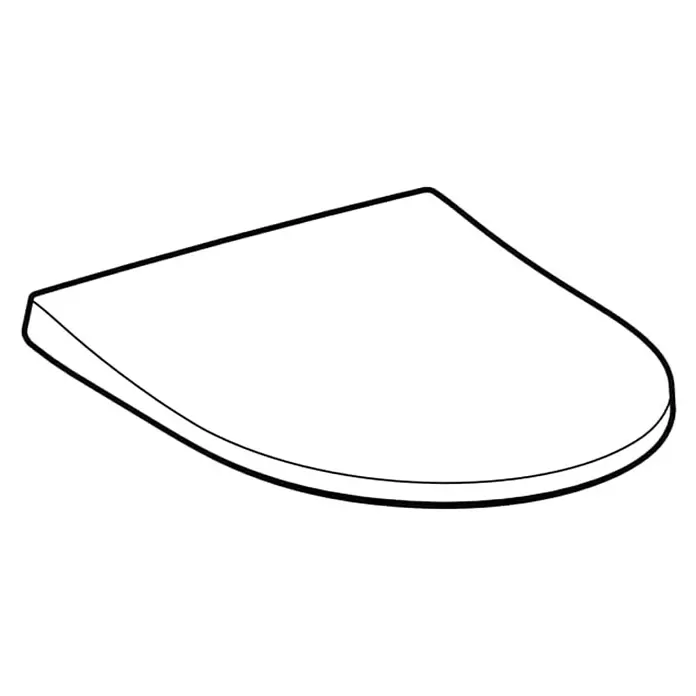 Geberit iCon WC-Sitz Slim - Duroplast, Weiß, Mit Absenkautomatik, Abnehmbar - Weißer D-förmiger Toilettensitz.