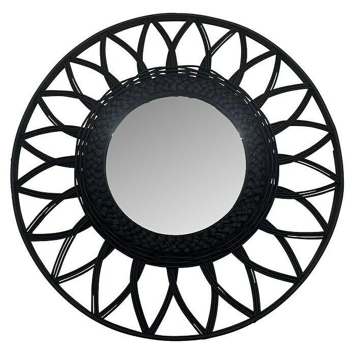 Espejo de pared Oppo (Diámetro: 50 cm, Negro) | BAUHAUS