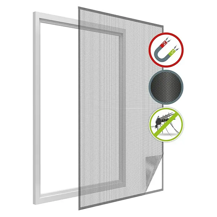Easy Life Fenstergitter - B x H: 130 x 150 cm - Bild einer Insektenschutz-Magnettür. Ideal für die einfache Installation, hält Insekten fern und sorgt für frische Luft im Haus.