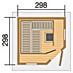 Weka Saunahaus SALO 7,5 kW BioS Gr. 1 (Bioofen, Steuerung Ofen: Extern, L x B x H: 338 x 237 x 338 cm, Grau) | BAUHAUS
