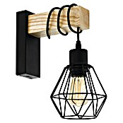 Eglo Townshend 5 Aplique de pared (60 W, Negro/Marrón, E27) | BAUHAUS