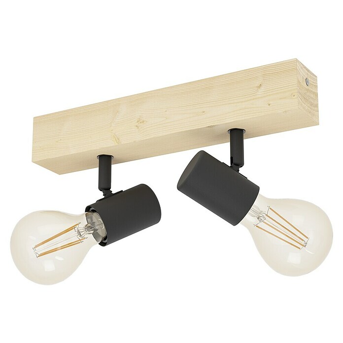 Eglo Townshend 3 Foco de pared (120 W, L x An x Al: 30 x 5 x 5 cm, Marrón/Negro, E27, 2 ud.) | BAUHAUS