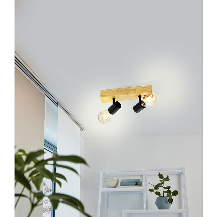 Eglo Townshend 3 Foco de pared (120 W, L x An x Al: 30 x 5 x 5 cm, Marrón/Negro, E27, 2 ud.) | BAUHAUS