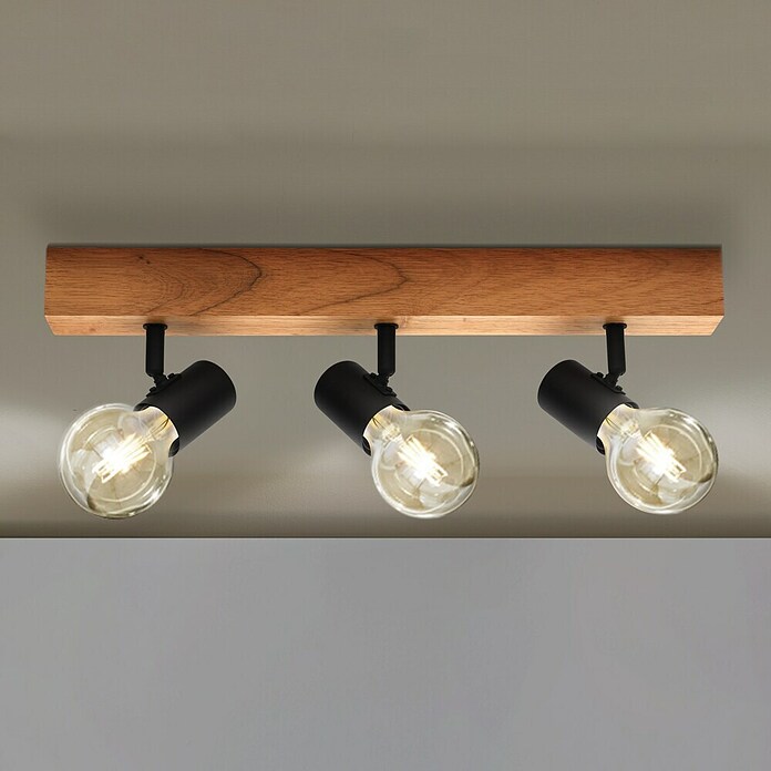 Eglo Townshend 3 Wandstrahler (180 W, L x B x H: 5 x 5 x 48 cm, Braun/Schwarz, E27, 3 Stk.) | BAUHAUS
