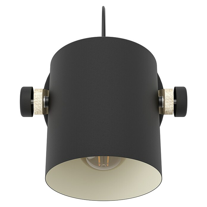 Eglo Hornwood Aplique de pared redondo (28 W, Negro, E27) | BAUHAUS