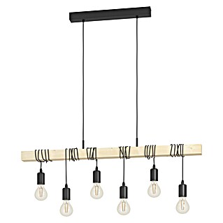 Eglo Townshend Pendelleuchte (360 W, L x B x H: 100 x 10 x 110 cm, Braun/Schwarz, E27, 6 Stk.)