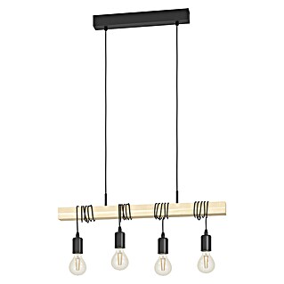 Eglo Townshend Pendelleuchte (240 W, L x B x H: 70 x 10,5 x 110 cm, Braun/Schwarz, E27, 4 Stk.)