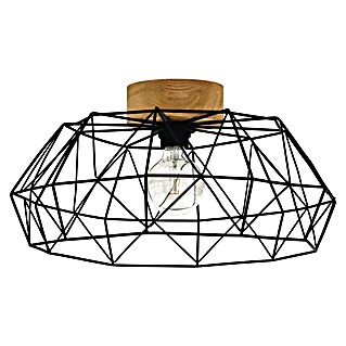 Eglo Padstow Plafón redondo (60 W, Ø x Al: 45,5 x 20,5 cm, Negro, E27)