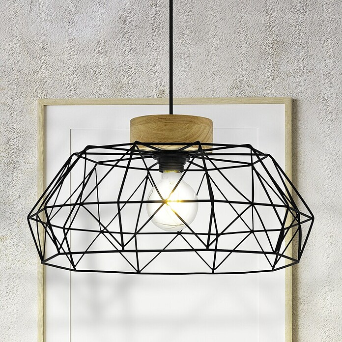 Eglo Padstow Pendelleuchte rund (60 W, Ø x H: 45,5 x 110 cm, Schwarz, E27) | BAUHAUS