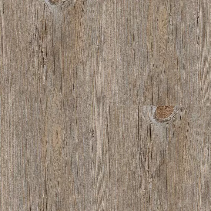 Decolife Designbodenmuster Freestyle Access Kenai Oak - 280 x 160 x 9 mm, Landhausdiele, Kenai Oak - Nahaufnahme einer hellbraun-grauen Holzmaserung mit deutlicher vertikaler Maserung und kleinen Ästen.
