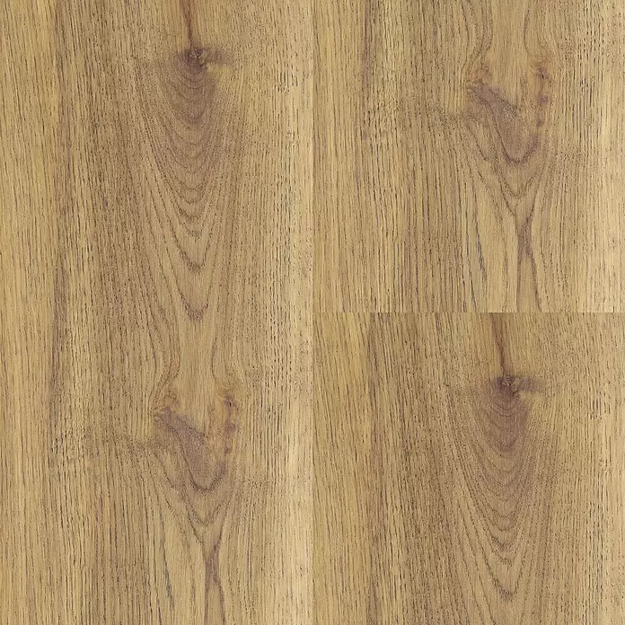 Decolife Designboden Naturestyle Pure - Oak Nature, Landhausdiele, 1.220 x 185 x 9 mm - Natürliche hellbraune Holzstruktur mit sichtbarer Maserung und Ästen.