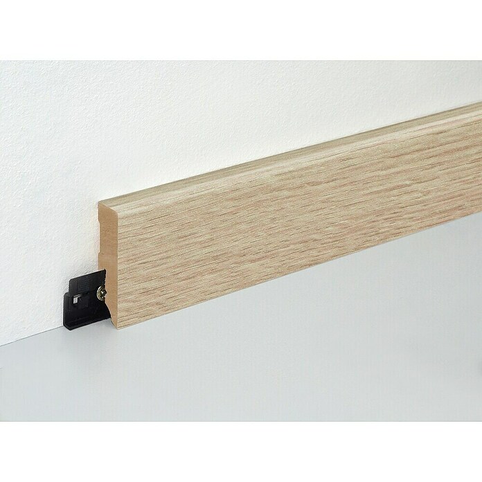 Sockelleiste FU062L (L x B x H 2 400 x 15 x 58 mm, MDF, Magnolie Nobel