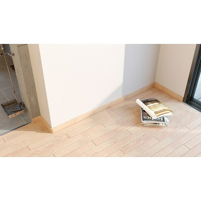 Sockelleiste FU062L (L x B x H: 2 400 x 15 x 58 mm, MDF, Magnolie Nobel) | BAUHAUS