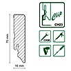 Sockelleiste FU086L (L x B x H: 2 400 x 16 x 70 mm, MDF, Weiß) | BAUHAUS