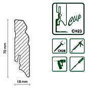 Sockelleiste FU073L (L x B x H: 2 400 x 18 x 70 mm, MDF) | BAUHAUS