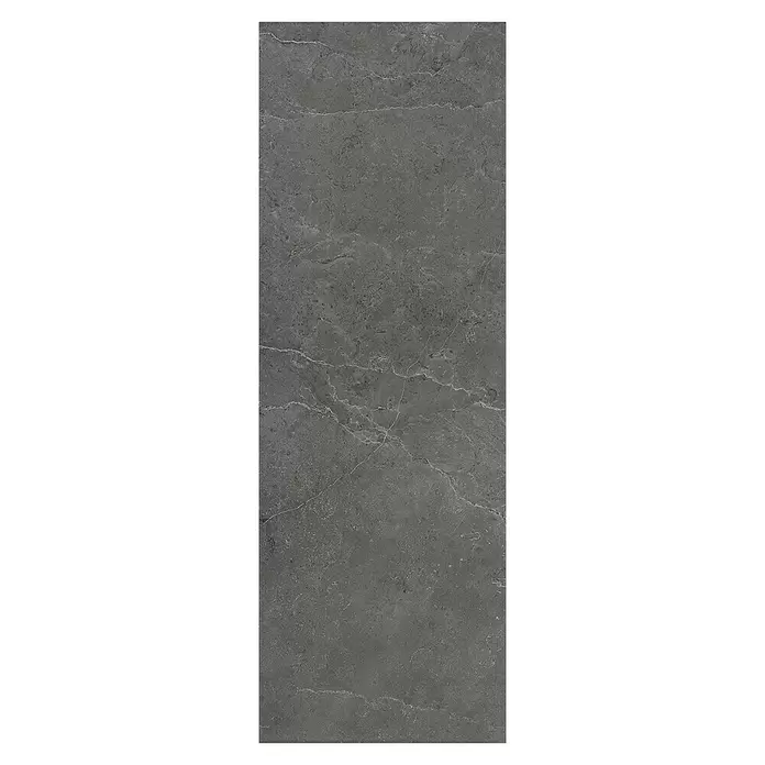 Decolife Designboden Naturestyle Pure - Slate Dark Grey, Fliese, 905 x 295 x 9 mm - Dunkelgraue Fliese in Steinoptik mit hellen weißen Maserungen, rechteckig.