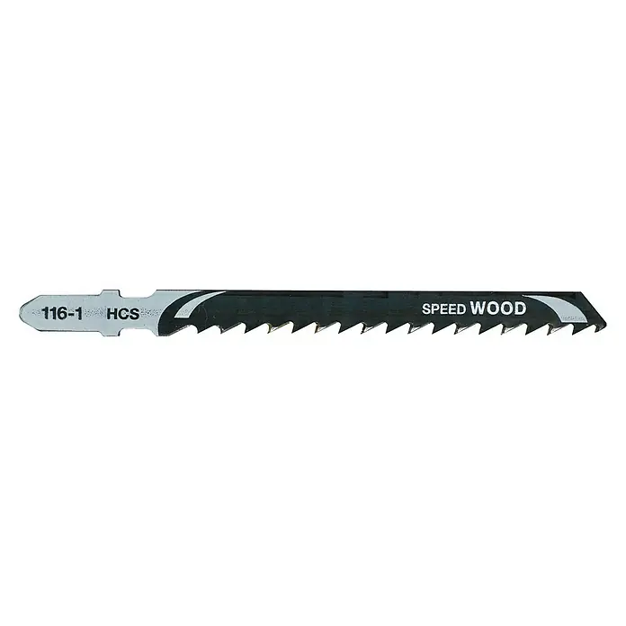 DeWalt Hoja de sierra de calar DT2166-QZ - Madera / madera aglomerada - Hoja de sierra de calar para madera, apta para corte rápido. La hoja está marcada con "Speed Wood" y "116-1 HCS".