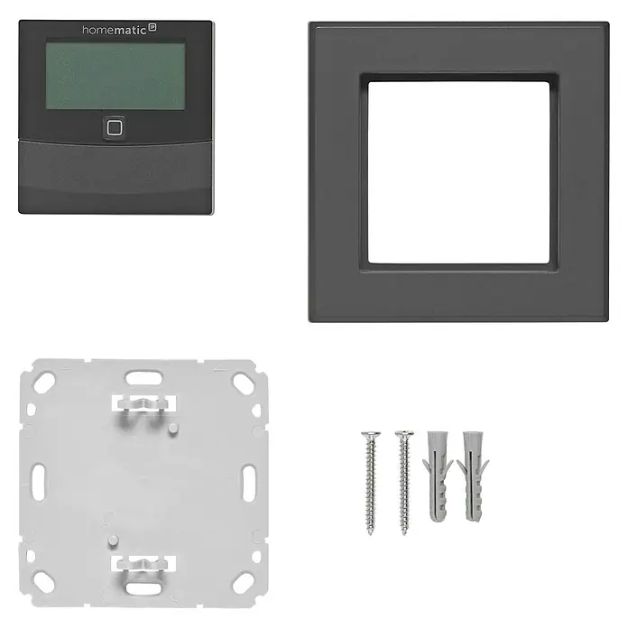 Homematic IP Sensor de temperatura inalámbrico HmIP-STHD-A - Gris, L x An x Al: 20 x 86 x 86 mm, Funciona con pilas, IP20 - Termostato de pared Homematic IP con instalación empotrada, marco y material de montaje para una fácil configuración y control.