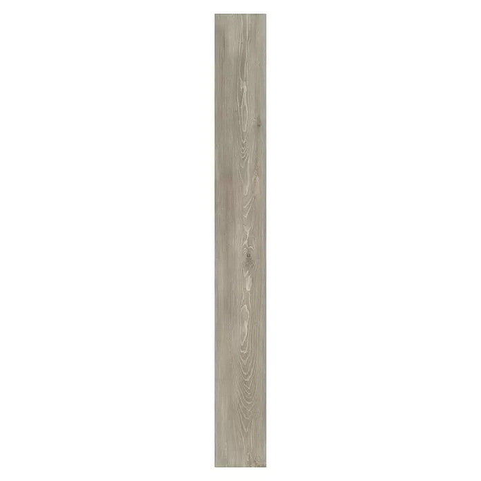 Decolife Designboden Naturestyle Pure - Oak Rock, Landhausdiele, 1.220 x 185 x 9 mm - Hellgraue Holzoptik-Diele mit ausgeprägter natürlicher Maserung und dezenten Astdetails.