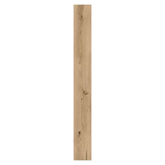 Decolife Designboden Naturestyle Pure - Oak Rustic, Landhausdiele, 1.220 x 185 x 9 mm - Helles braunes Holzpaneel mit natürlicher Maserung und sichtbaren Ästen.