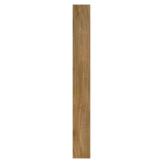 Decolife Designboden Naturestyle Pure - Oak Amber, Landhausdiele, 1.220 x 185 x 9 mm - Langes, rechteckiges Holzbrett in Mittelbraun mit ausgeprägter Maserung.