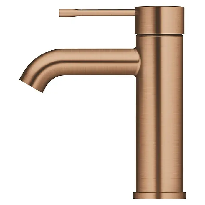 Grohe Essence New Waschtischarmatur S-Size - Mit Zugstange, Warm Sunset, Matt - Elegante Kupferarmatur. Moderne Waschtischarmatur in gebürstetem Kupfer für stilvolle Badezimmer. Hochwertige Verarbeitung und zeitloses Design.