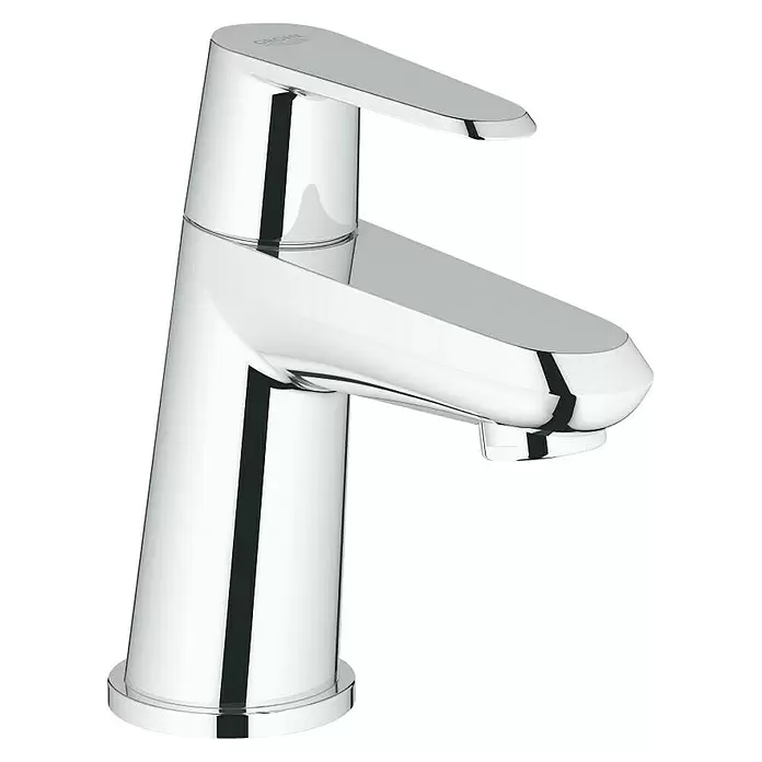 Grohe Eurodisc Cosmopolitan Grifo monomando de agua fría - Cromo, Resplandeciente, Sin varilla de tracción - Elegante grifo monomando de lavabo cromado.