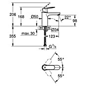 Grohe Eurosmart Cosmopolitan Waschtischarmatur M-Size (Ohne Zugstange, Chrom, Glänzend) | BAUHAUS