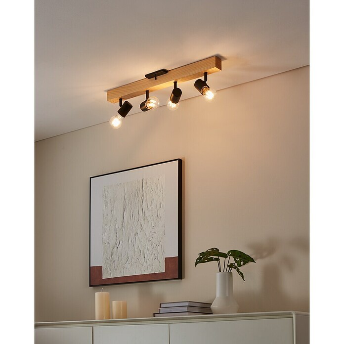 Eglo Townshend 3 Foco de pared (240 W, L x An x Al: 63 x 5 x 5 cm, Marrón/Negro, E27, 4 ud.) | BAUHAUS