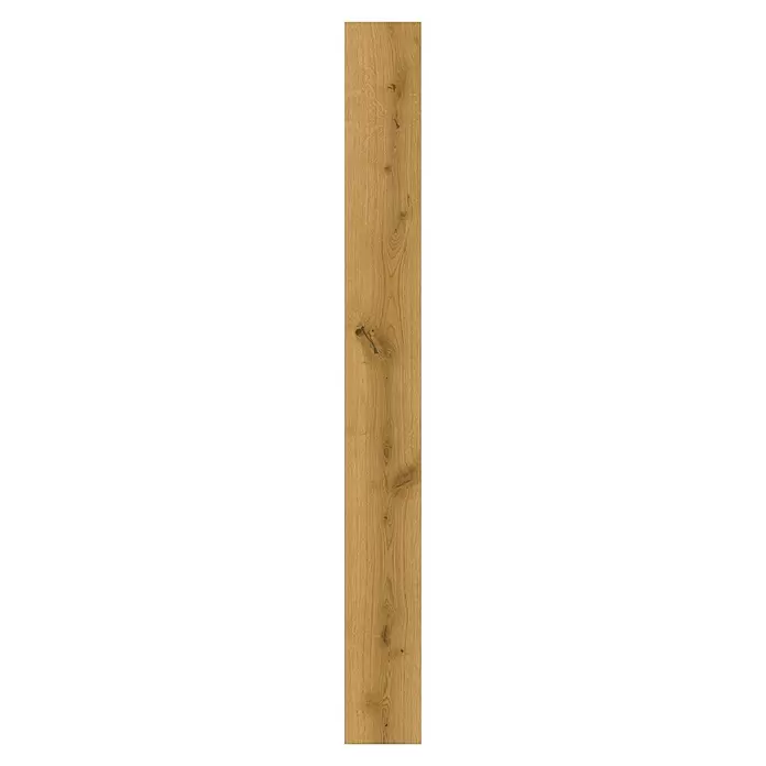 Parador Parkett Basic 11.5 - Eiche Chianti natur, Landhausdiele, 2.200 x 185 x 11,5 mm - Helle braune Holzdiele mit natürlicher Maserung und sichtbaren dunklen Ästen, geeignet für Böden oder Wandverkleidungen.