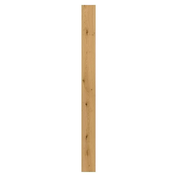 Parador Parkett Trendtime 4 - Eiche Lugana natur gebürstet, Landhausdiele, 2.010 x 160 x 13 mm - Helles Holzbrett mit ausgeprägter Maserung und mehreren dunklen Ästen, geeignet für Böden oder Verkleidungen.
