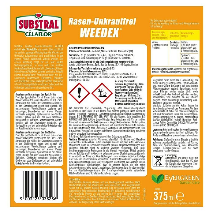 Substral Celaflor Rasen-Unkrautfrei Weedex (375 ml, Konzentrat) | BAUHAUS