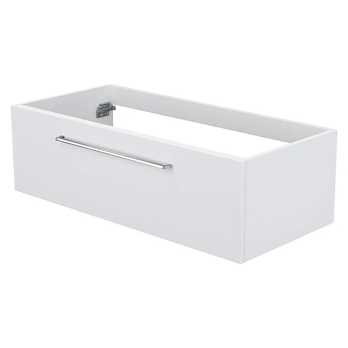 Camargue Espacio Waschtischunterschrank - 100 x 46 x 30 cm, Mira - Weißer Waschbeckenunterschrank mit silberfarbenem Griff. Ideal für moderne Badezimmer.