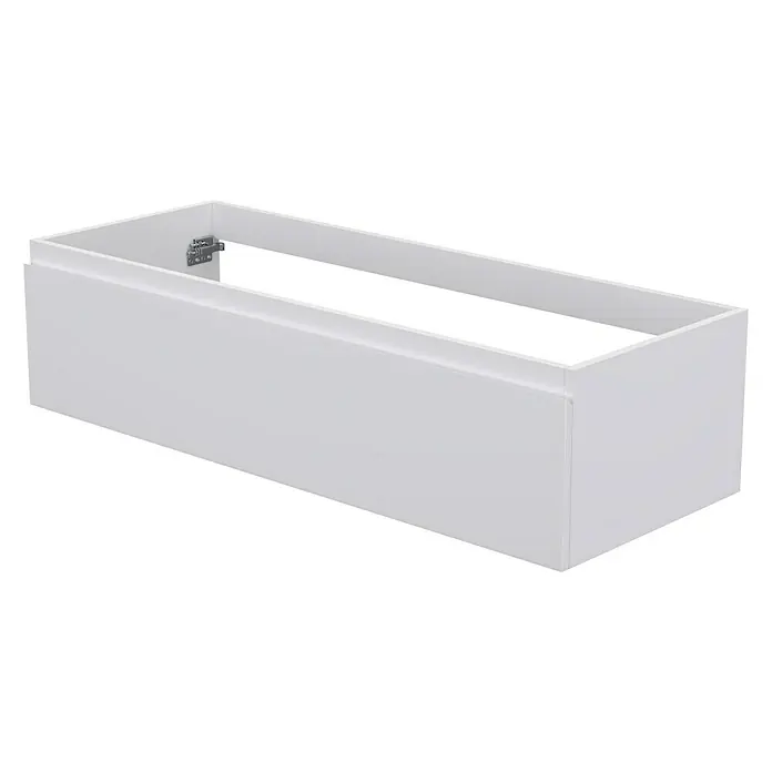 Camargue Espacio Waschtischunterschrank - 120 x 46 x 30 cm, Gama weiß matt - Weißer Badezimmerschrankkorpus mit minimalistischem Design und geradliniger Form für moderne Badezimmer.\n