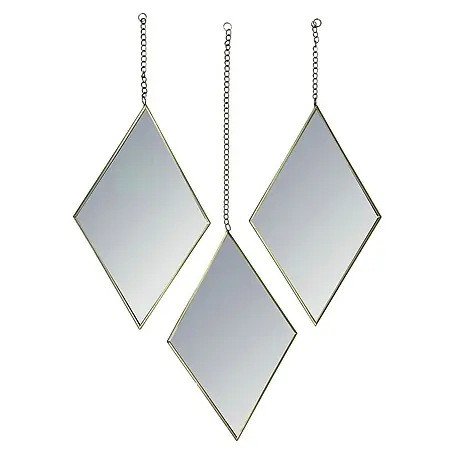 Espejo de pared Diamante Set de 3 uds