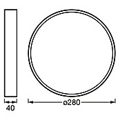 Ledvance Orbis Led-plafondlamp, rond Slim Moia (20 W, Ø x h: 28 x 4 cm, Warm wit) | BAUHAUS